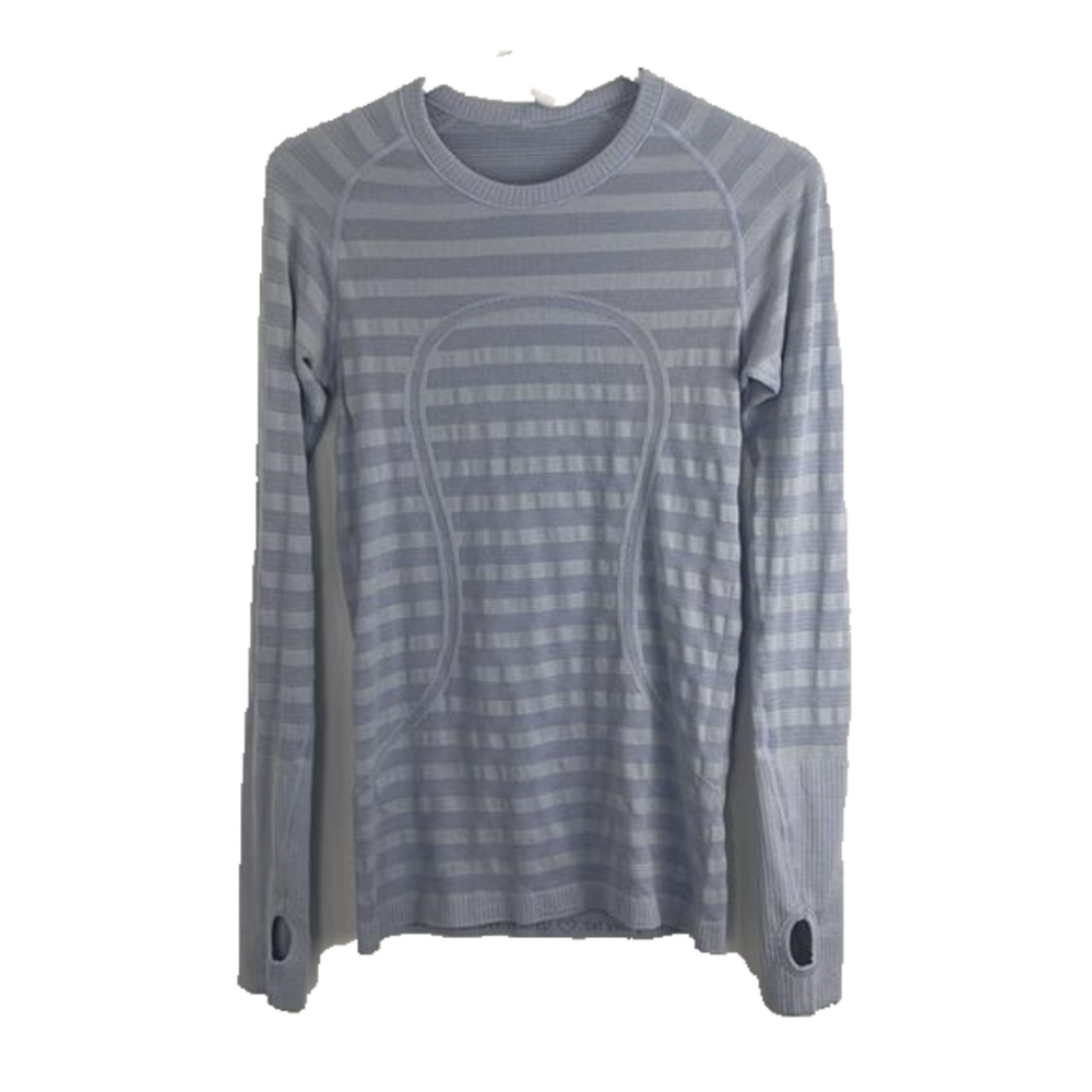 Lululemon Swiftly Tech Purple Striped Long Sleeve Shirt